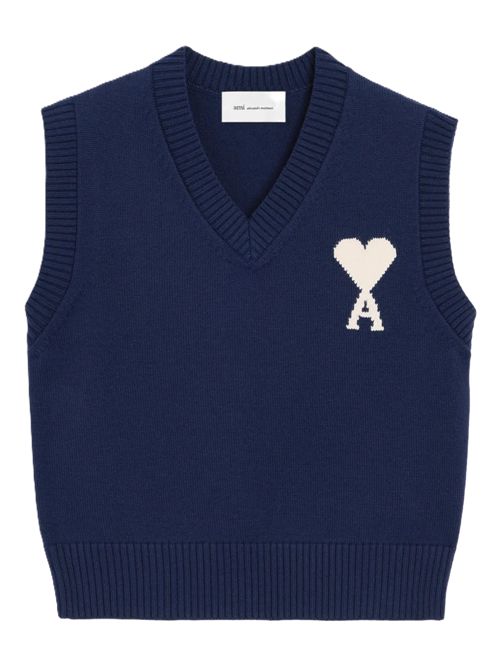 AMI ParisGilet Ami de Coeur Ami Paris | UKS860.KN0156A116 ENCRE/ECRU